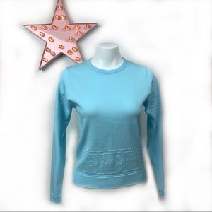 VINTAGE Early 70s Polish Blue Aqua Sweater